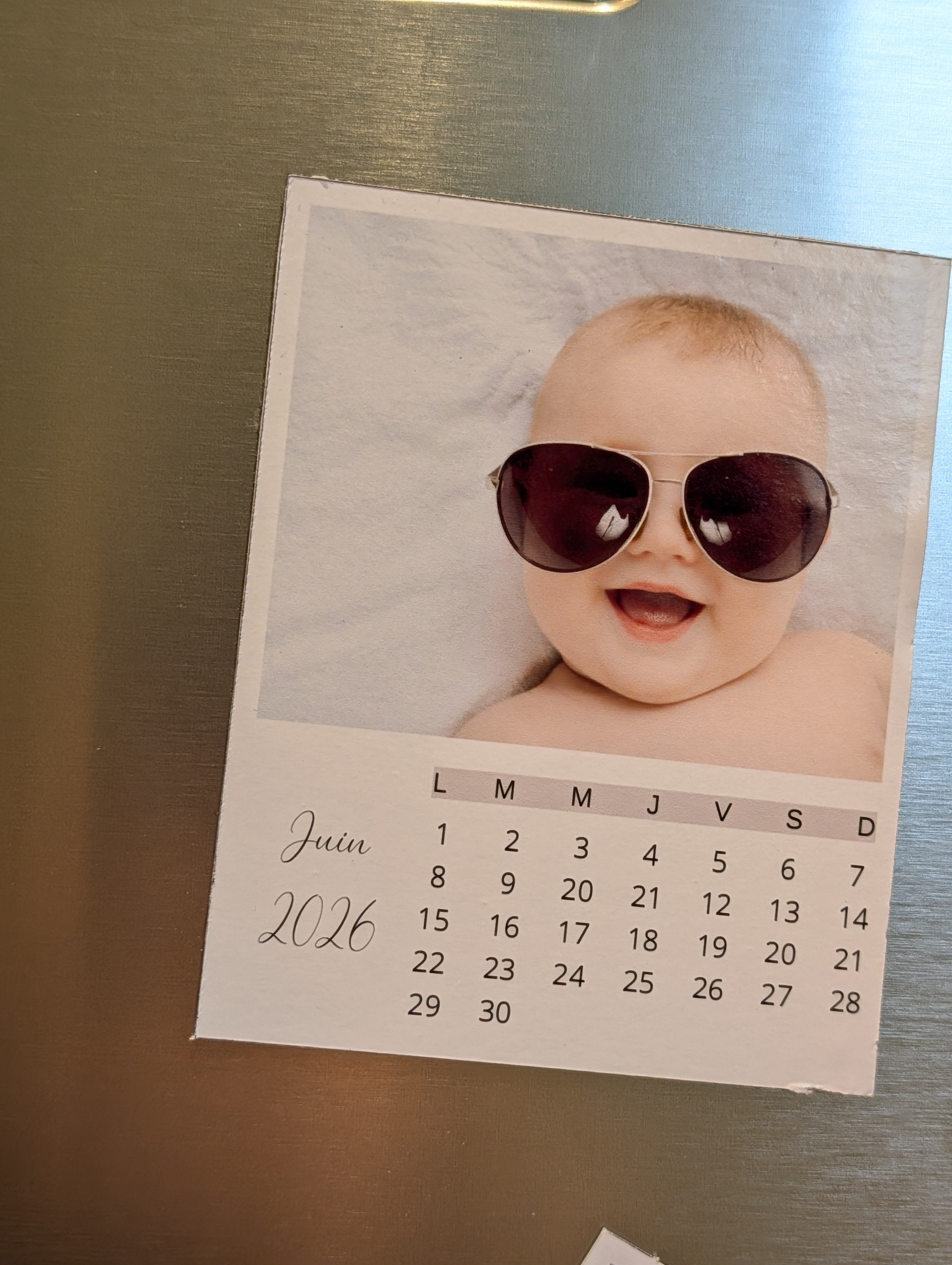 Calendrier Aimanté Personnalisé – 12 Mois, 12 Photos, 100% Unique
