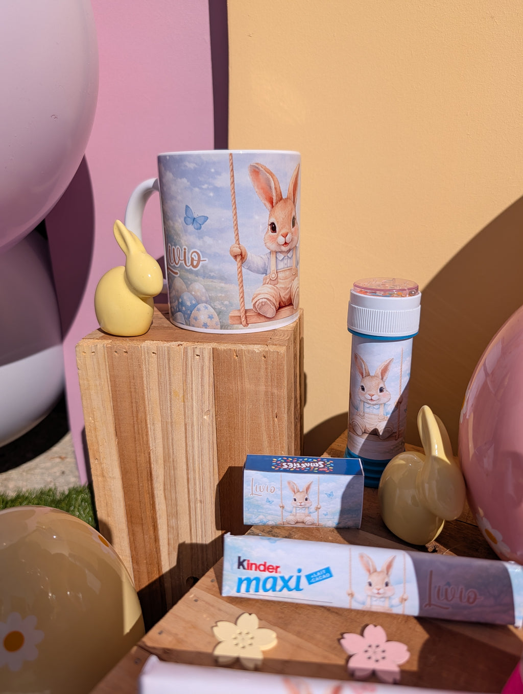 🐰 Kit de Pâques – Mug Lapin & Douces Surprises Personnalisées