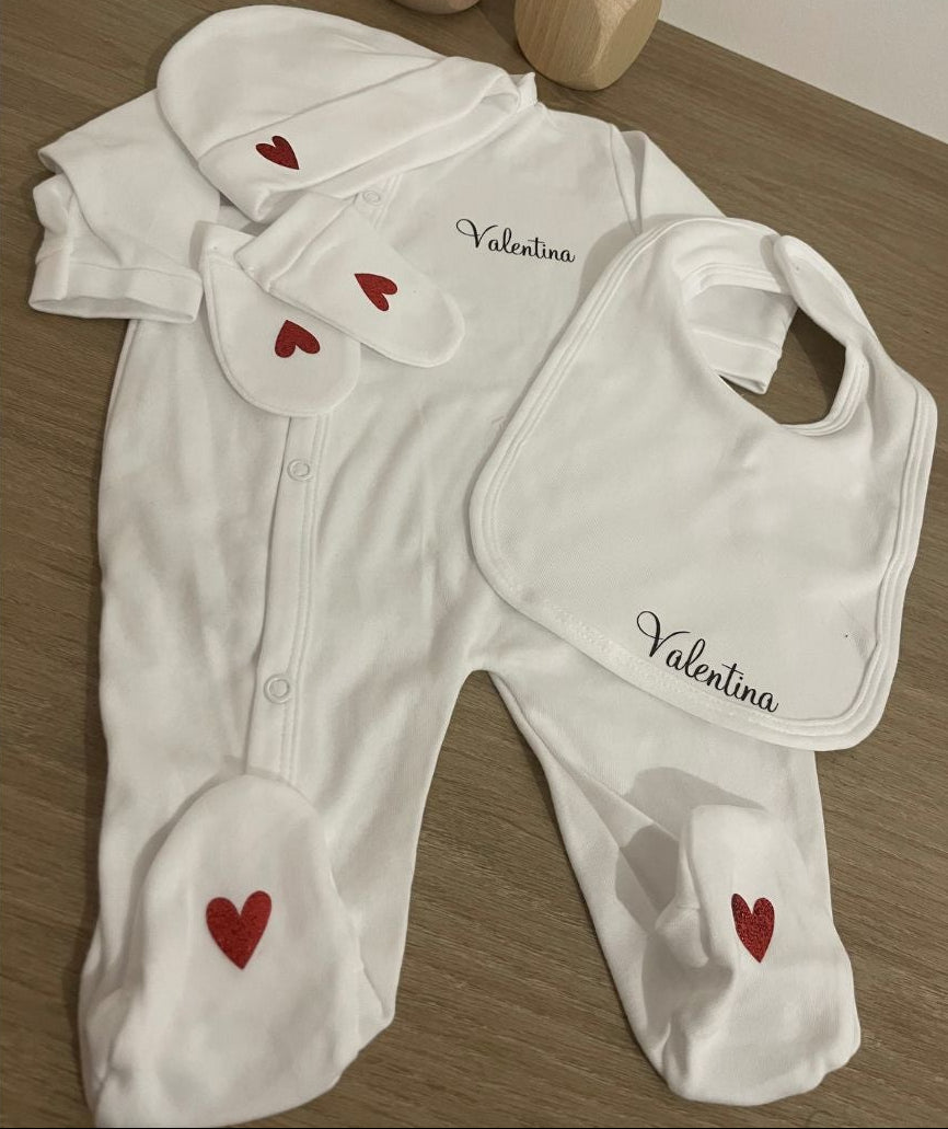 💖 Coffret Pyjama Naissance Personnalisé – 5 pièces de douceur